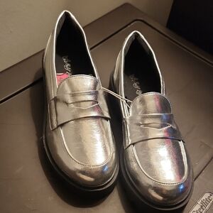 Silver Loafers for Women